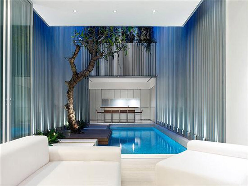 Indoor Pool with Tree