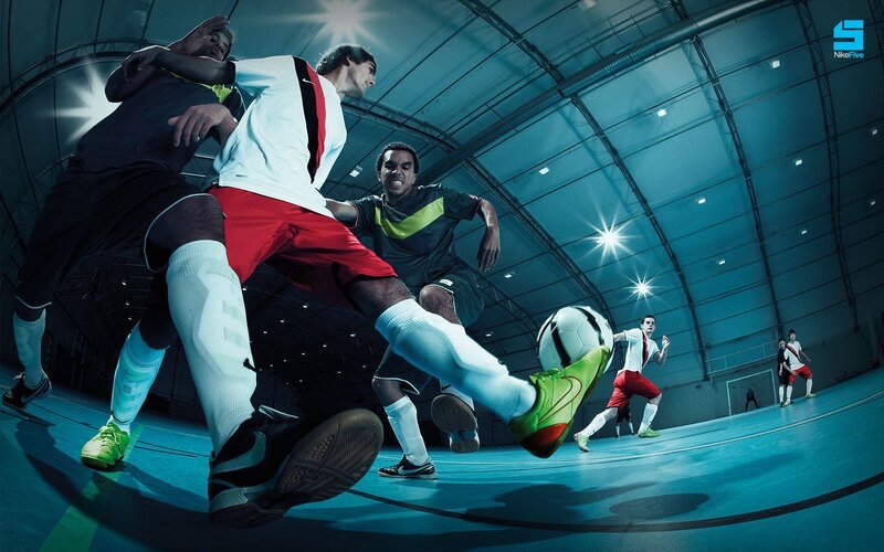 Indoor soccer action