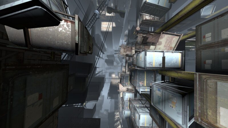 industrial alleyway scene