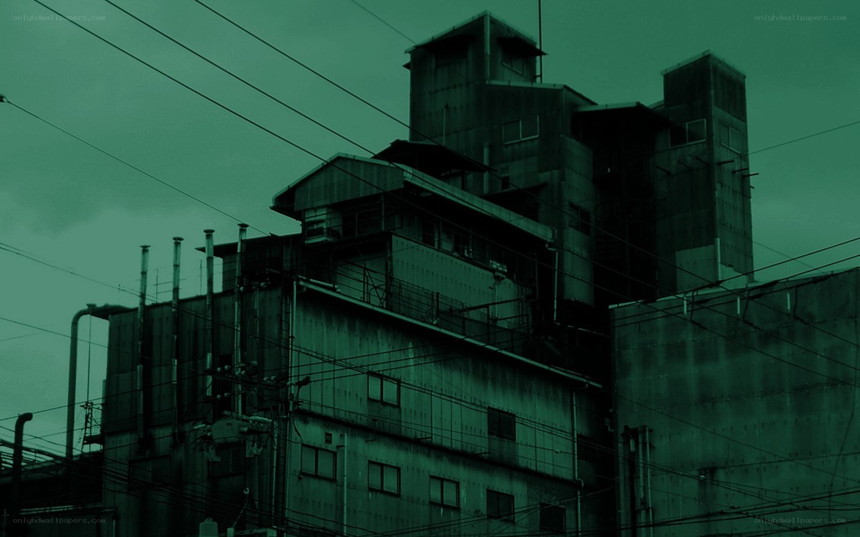 industrial building at dusk