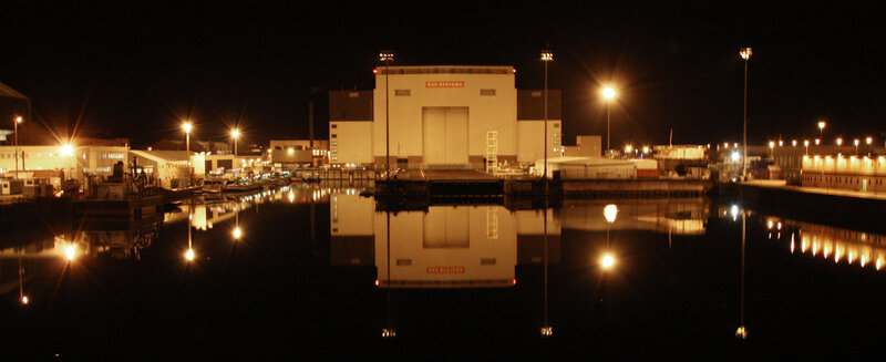 Industrial Building at Night