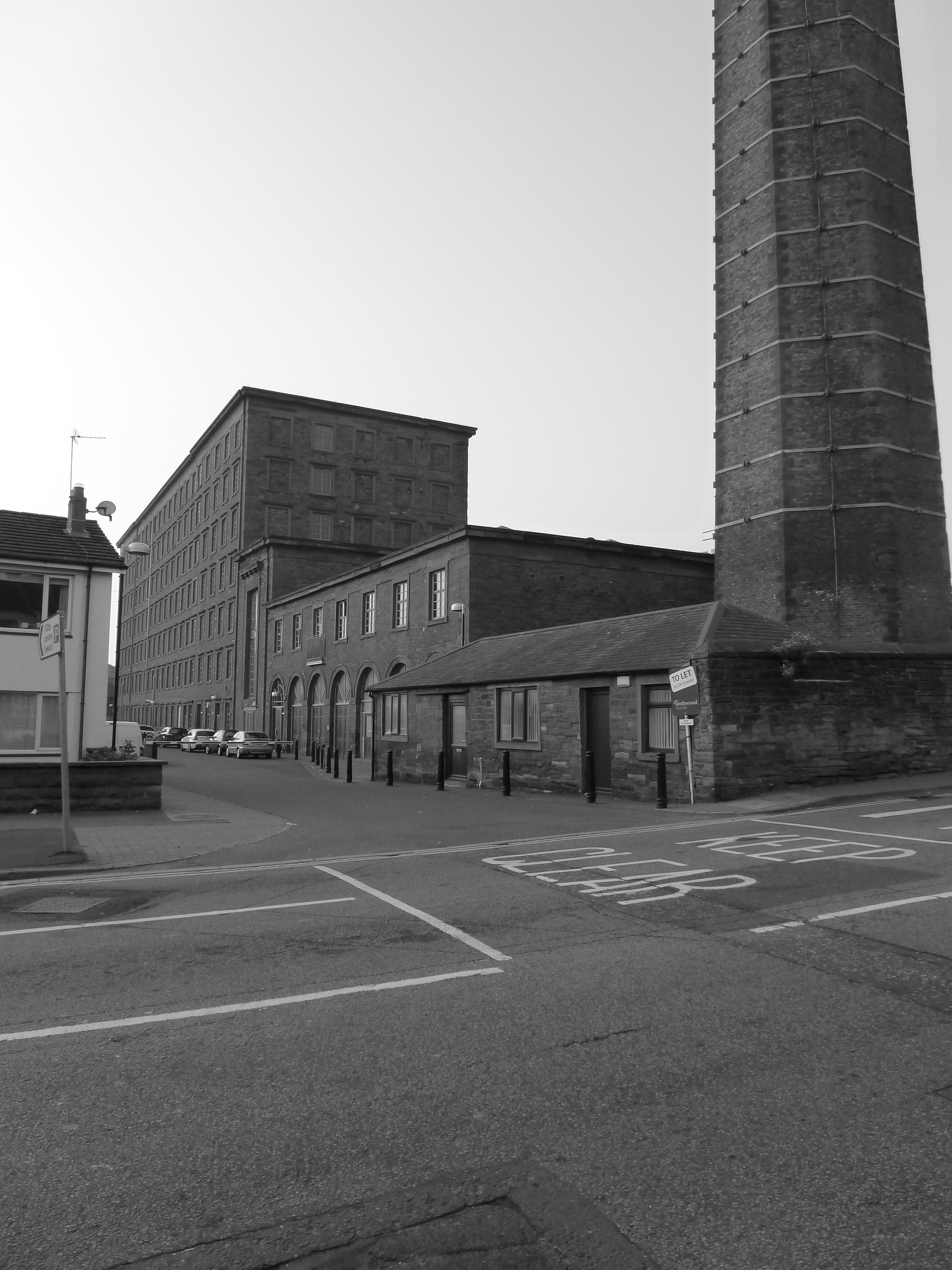Industrial buildings and chimney