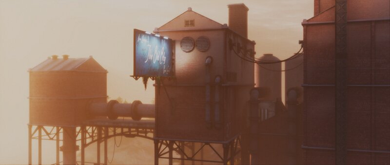 Industrial Buildings at Sunset