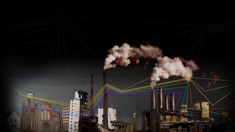 Industrial Cityscape — Black, Dramatic