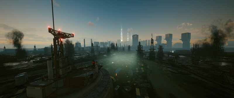 Industrial Cityscape — Blue