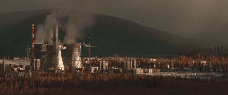 Industrial Cityscape — Brown, Dramatic, Autumn