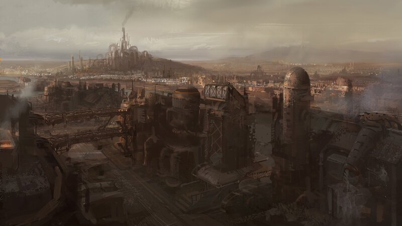 Industrial Cityscape — Brown
