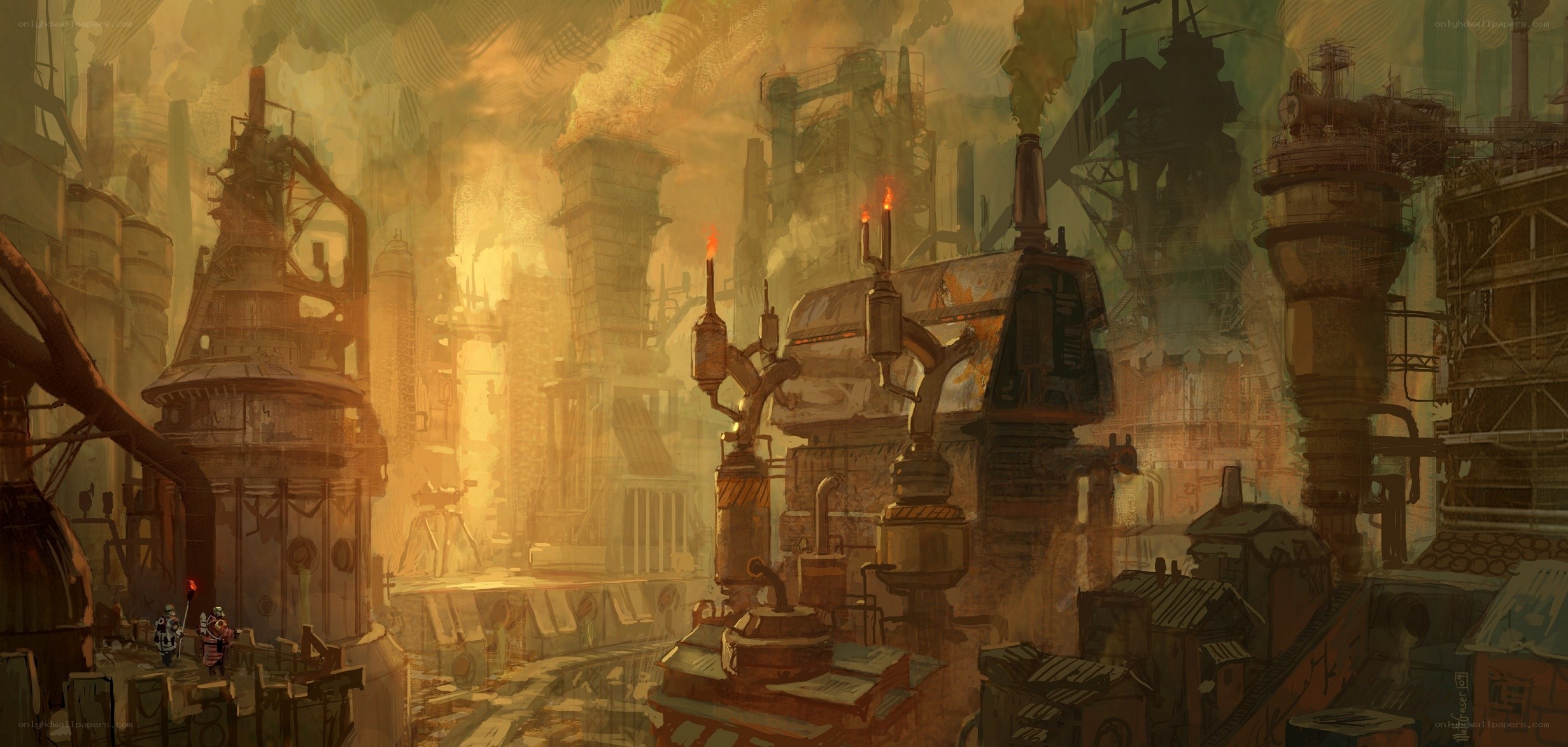 industrial cityscape concept art