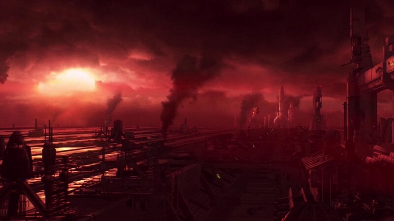 Industrial Cityscape — Red