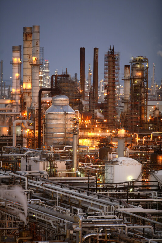 Industrial complex at dusk