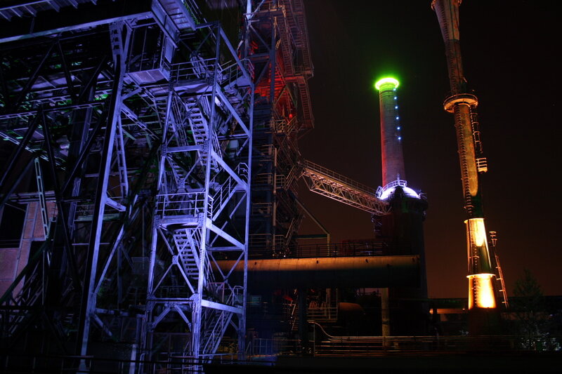 industrial complex at night