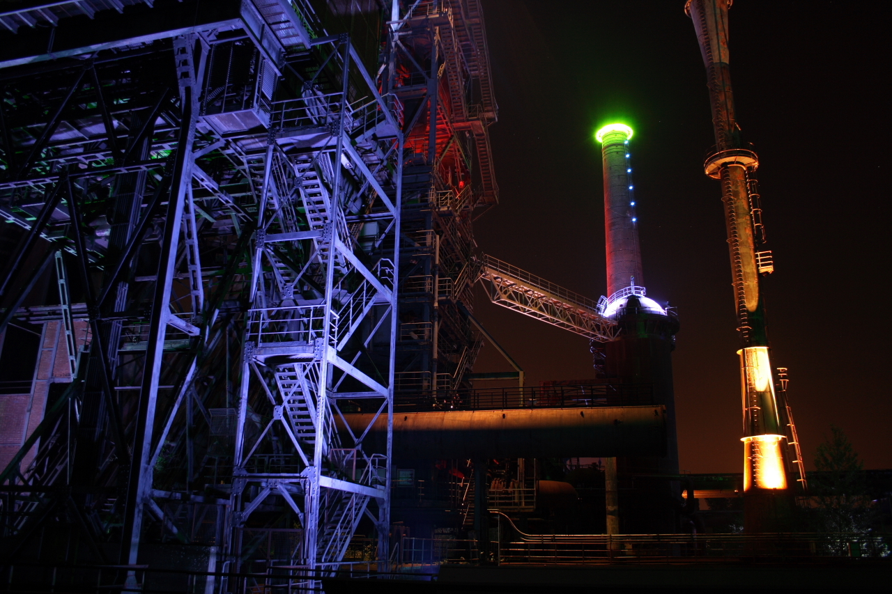 industrial complex at night