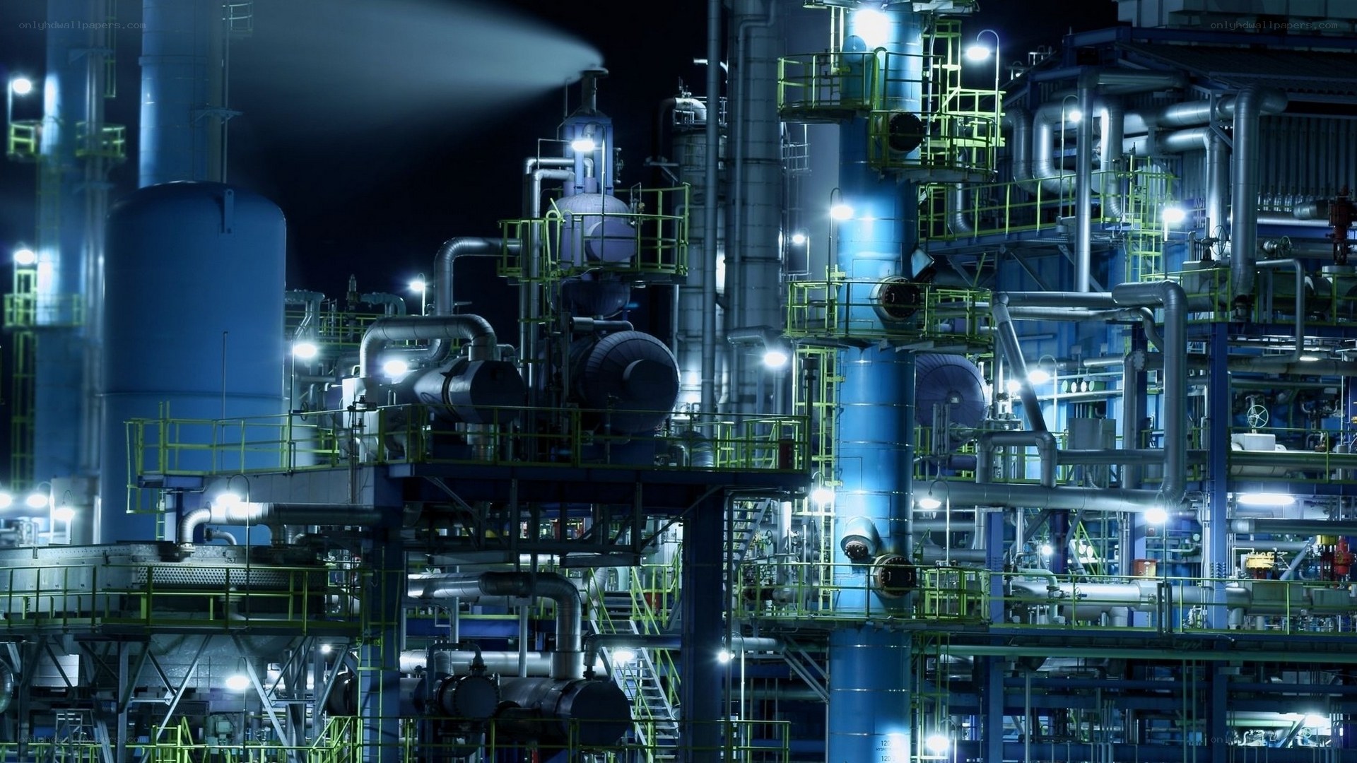 Industrial complex at night