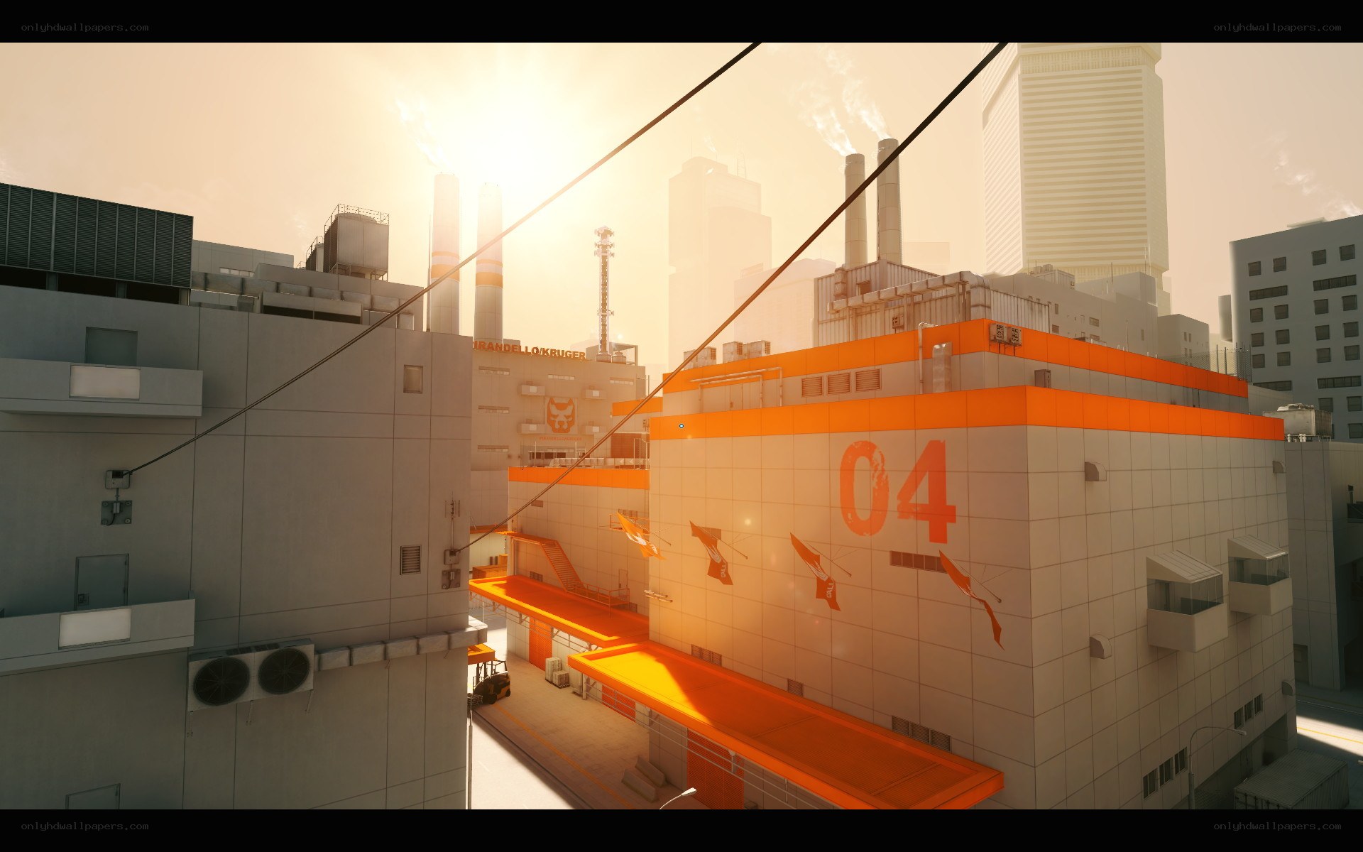industrial complex at sunrise