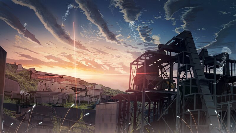 Industrial Complex at Sunset — Orange, Serene