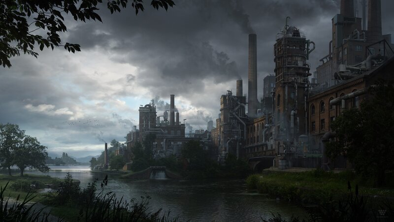 Industrial Complex by River