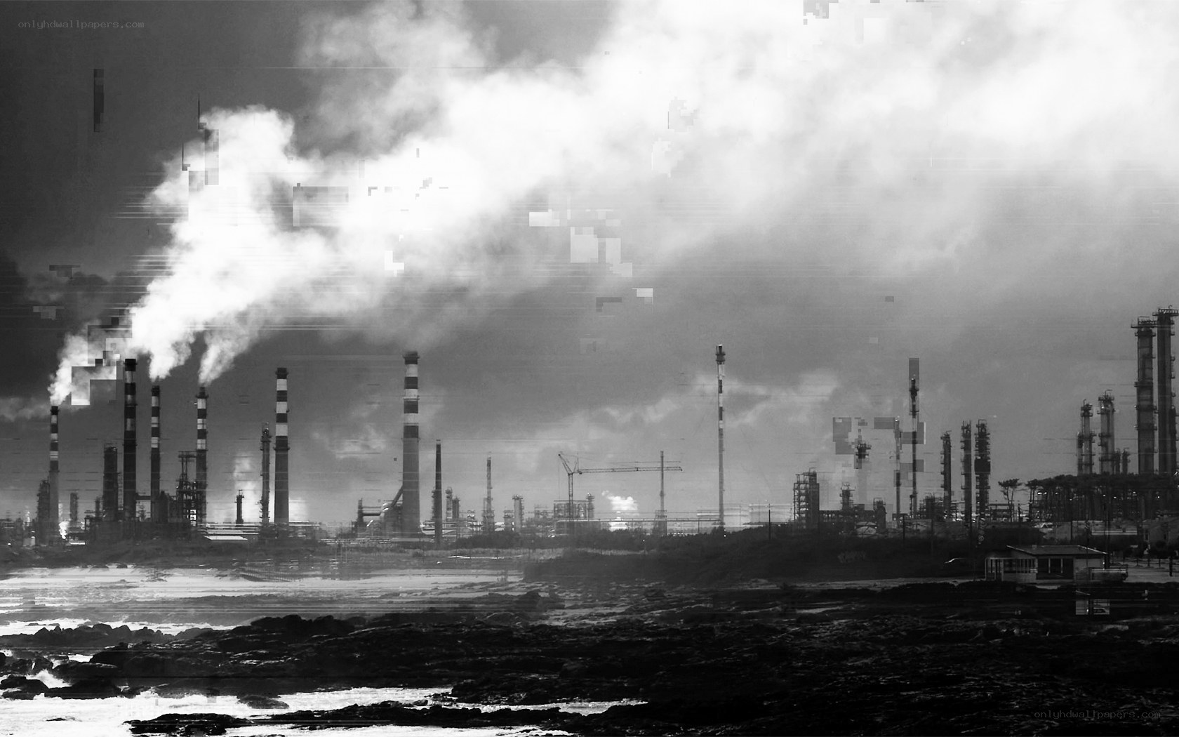 industrial complex by the sea