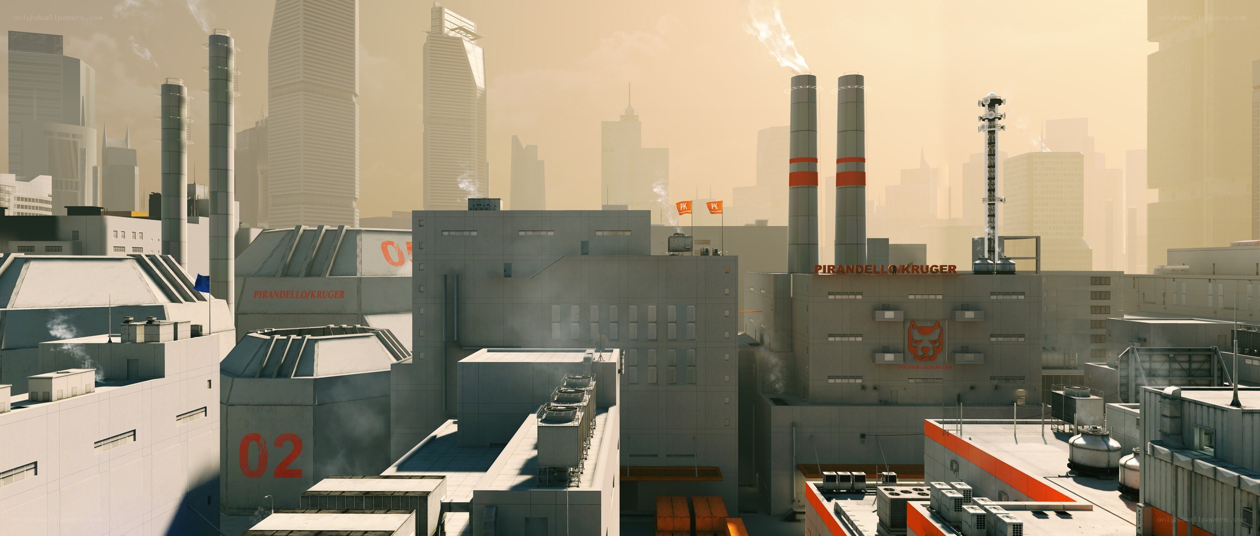 industrial complex in a hazy city