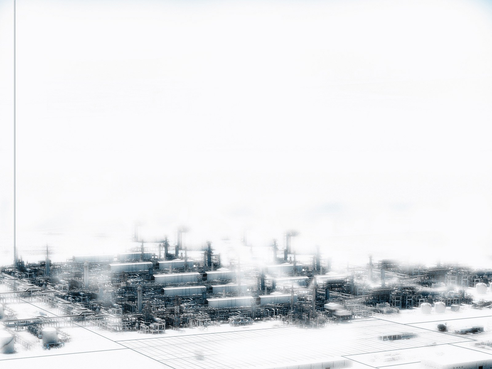 industrial complex in fog