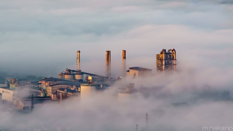 Industrial Complex in Fog — Gray
