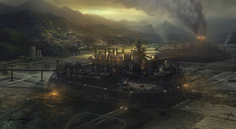 Industrial Complex in Valley — Brown