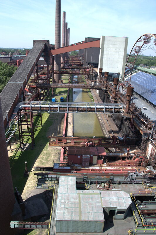 industrial complex with chimneys
