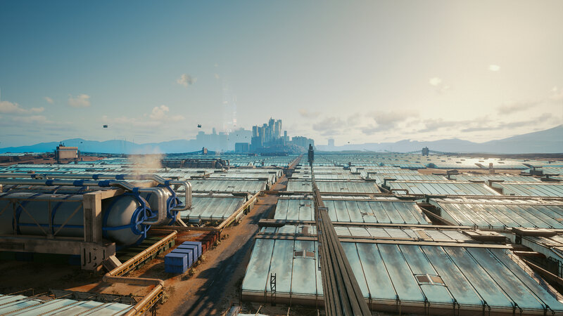 Industrial Complex with City