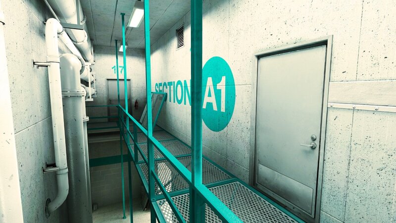 Industrial corridor with section A1