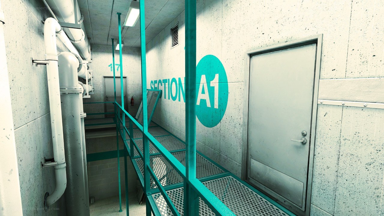Industrial corridor with section A1