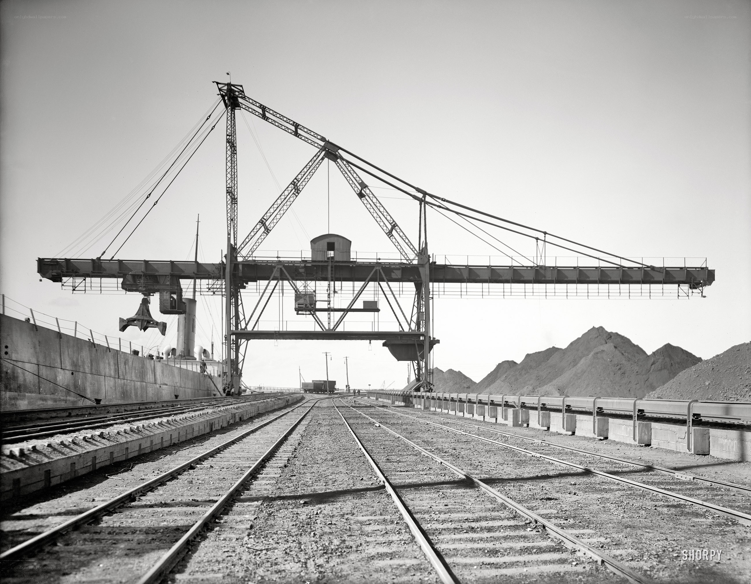 Industrial crane at a port