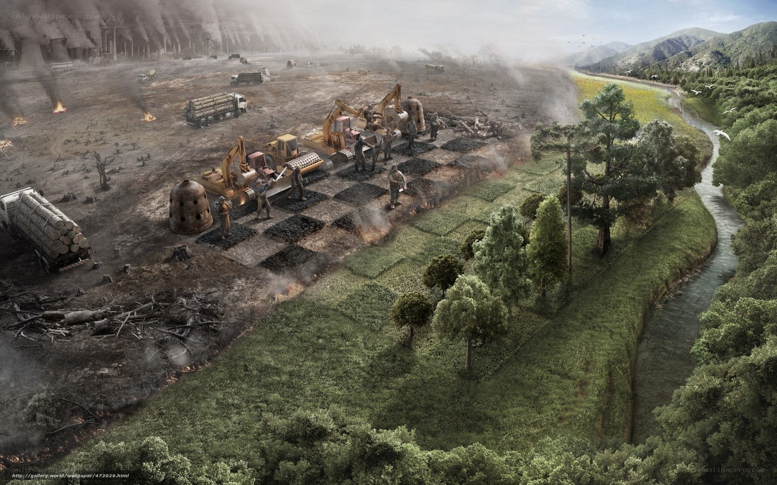 Industrial destruction and nature