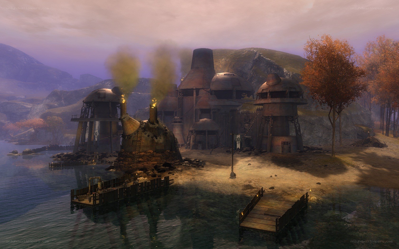 industrial dock by the water