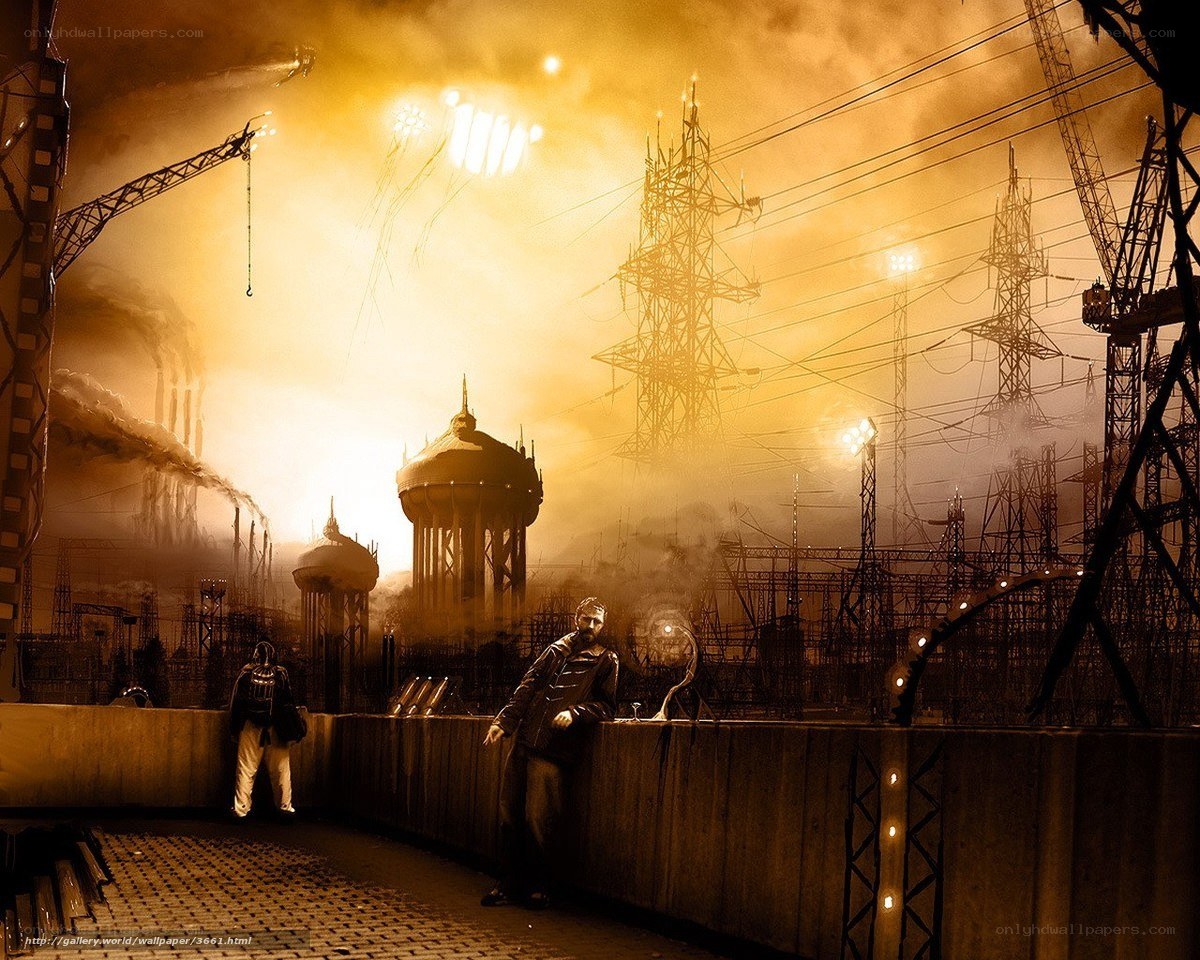 industrial dystopia scene
