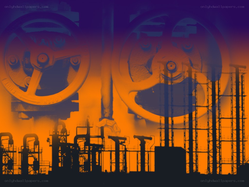 industrial facility at sunset