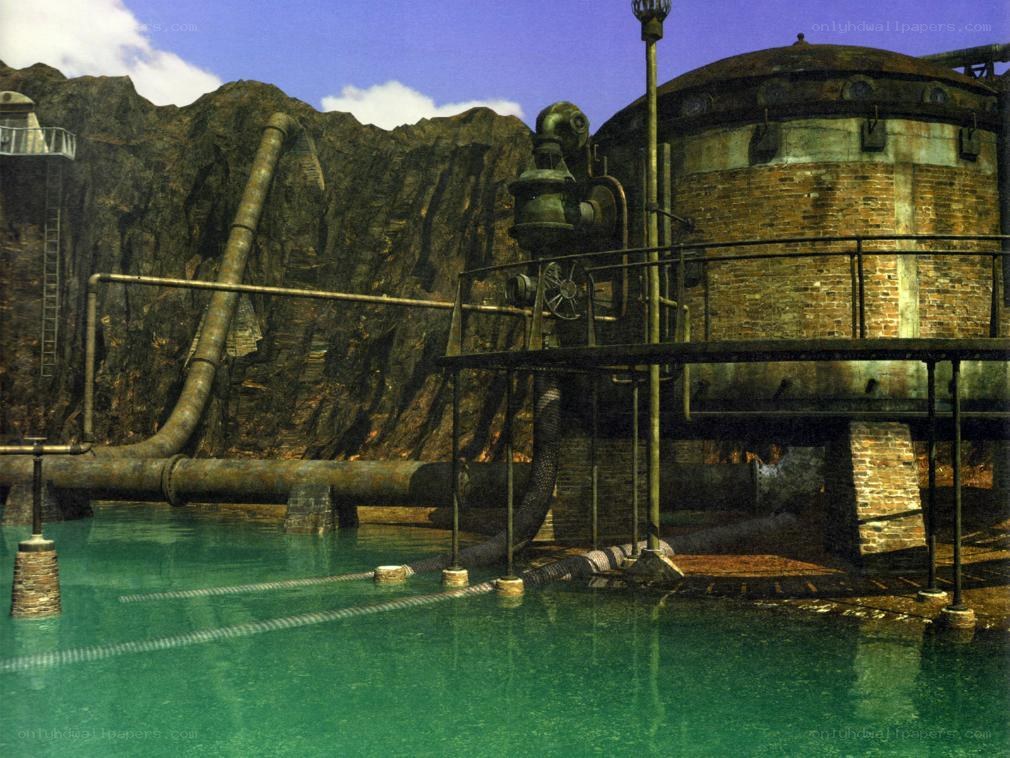 industrial facility by the water