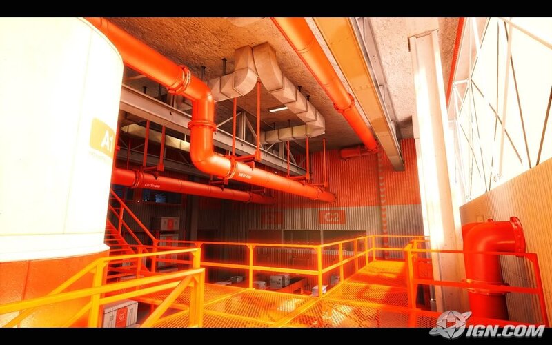 Industrial Facility Interior — Orange, 3d Render