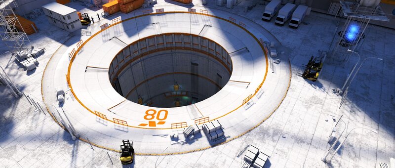 industrial facility with central shaft
