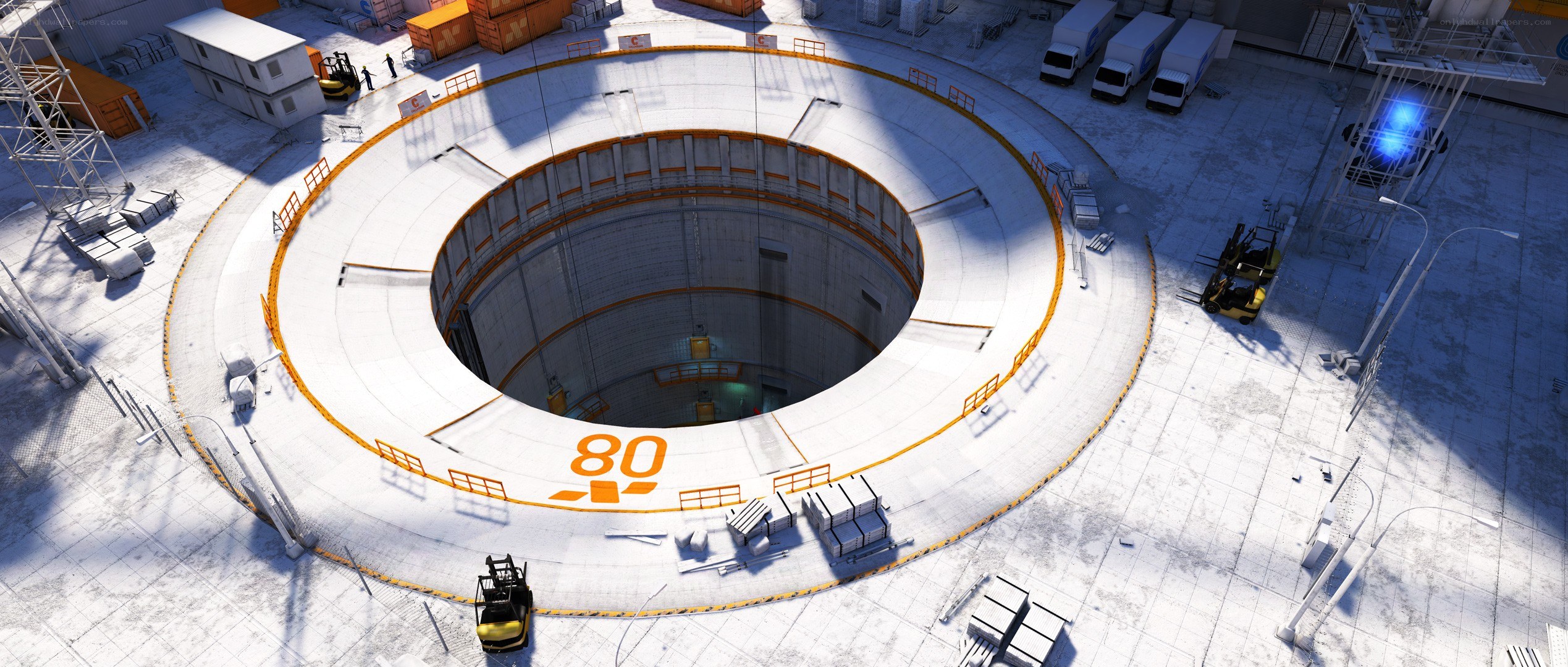 industrial facility with central shaft