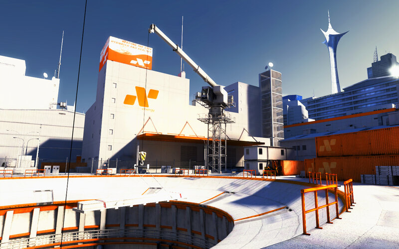 Industrial facility with crane