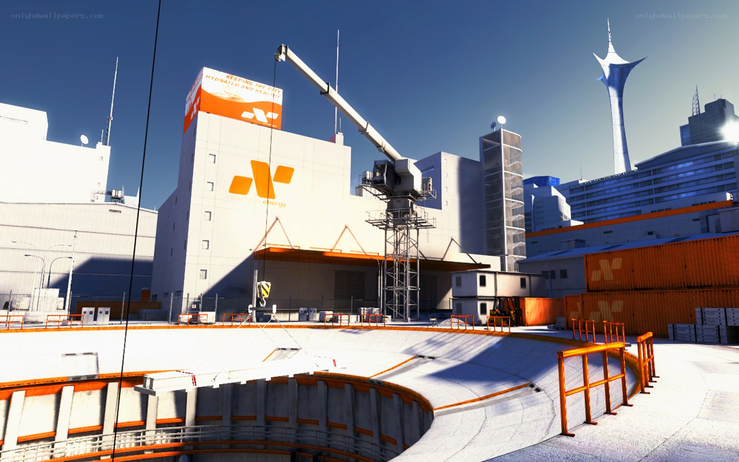 Industrial facility with crane