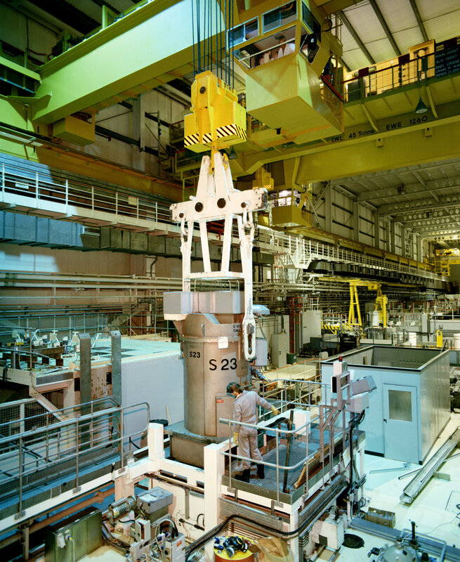 Industrial facility with overhead crane