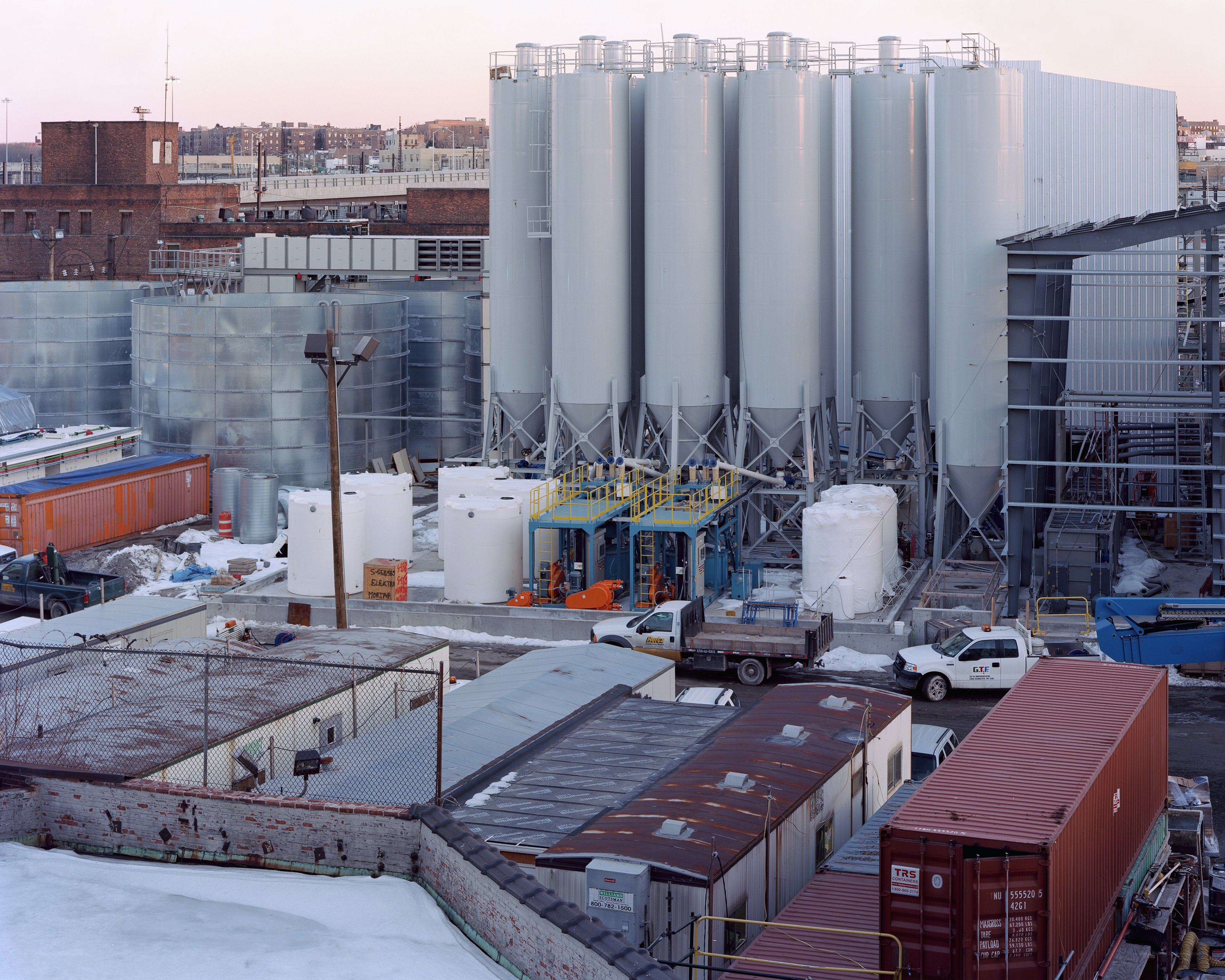 Industrial facility with silos