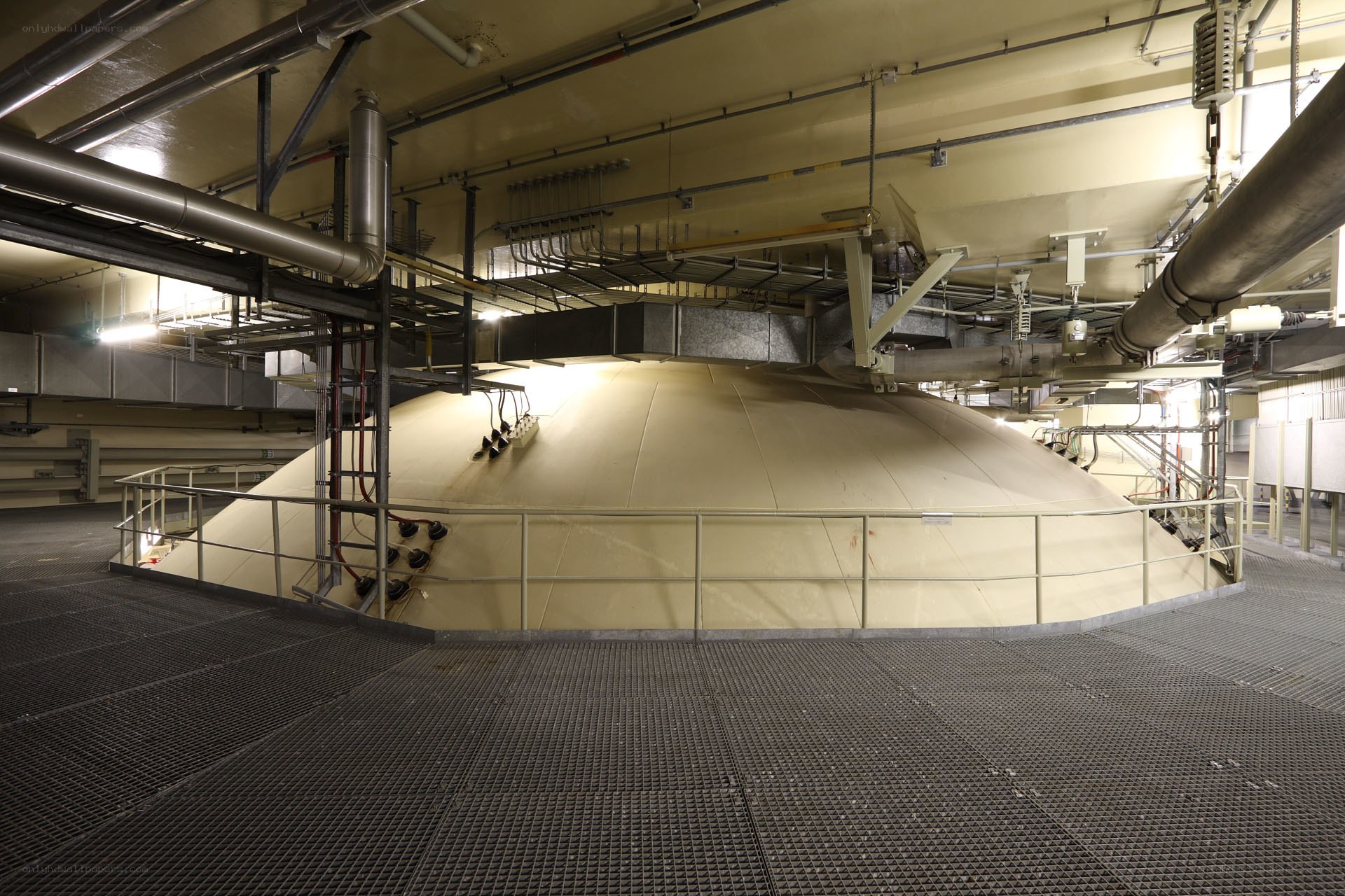 Industrial fermentation tank interior