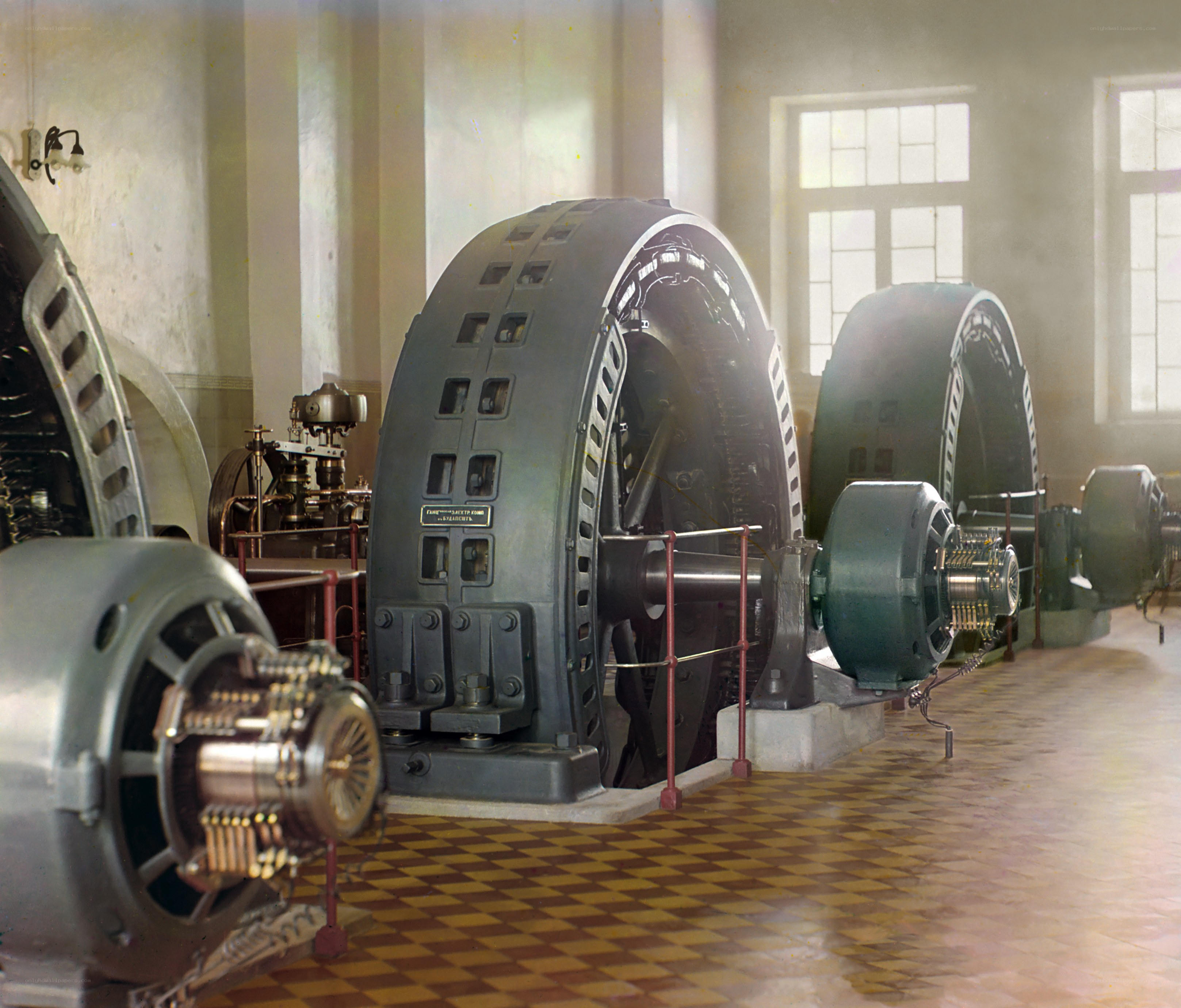 Industrial generators in a power plant