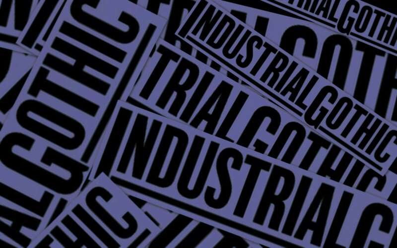 Industrial Gothic text stickers