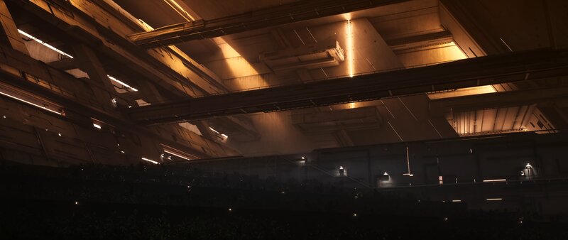 Industrial Interior at Night