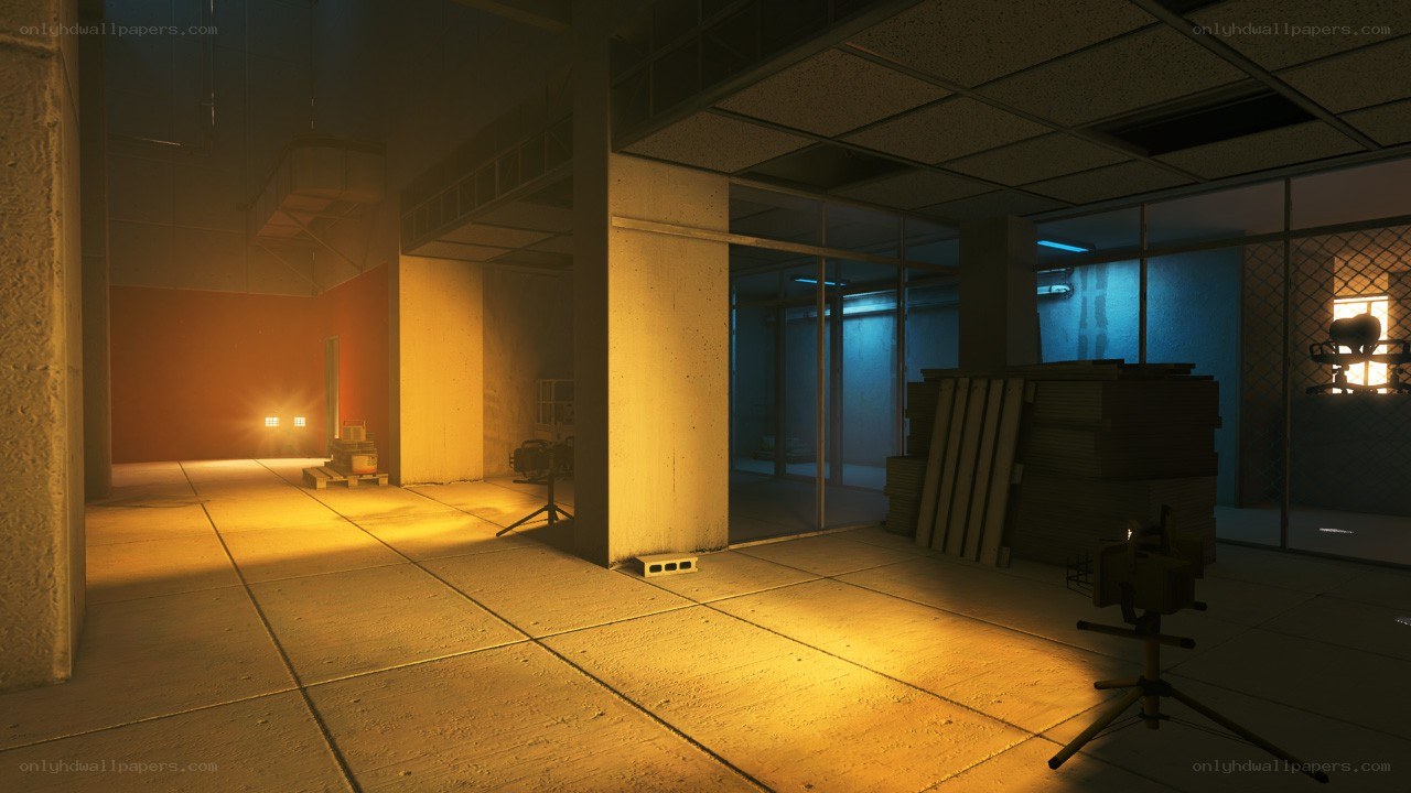 industrial interior with lighting