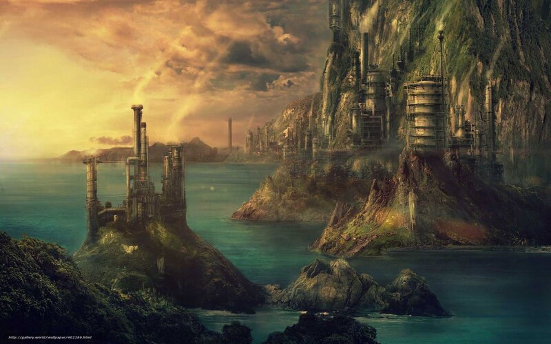 industrial island cityscape