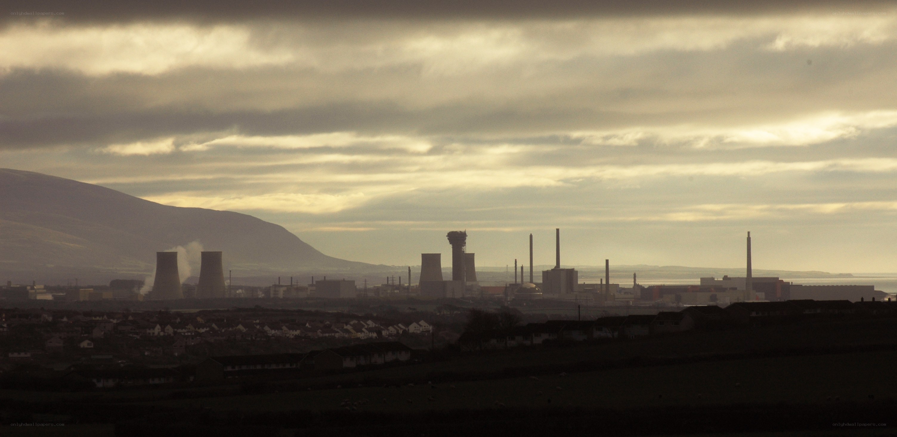 Industrial landscape at dusk