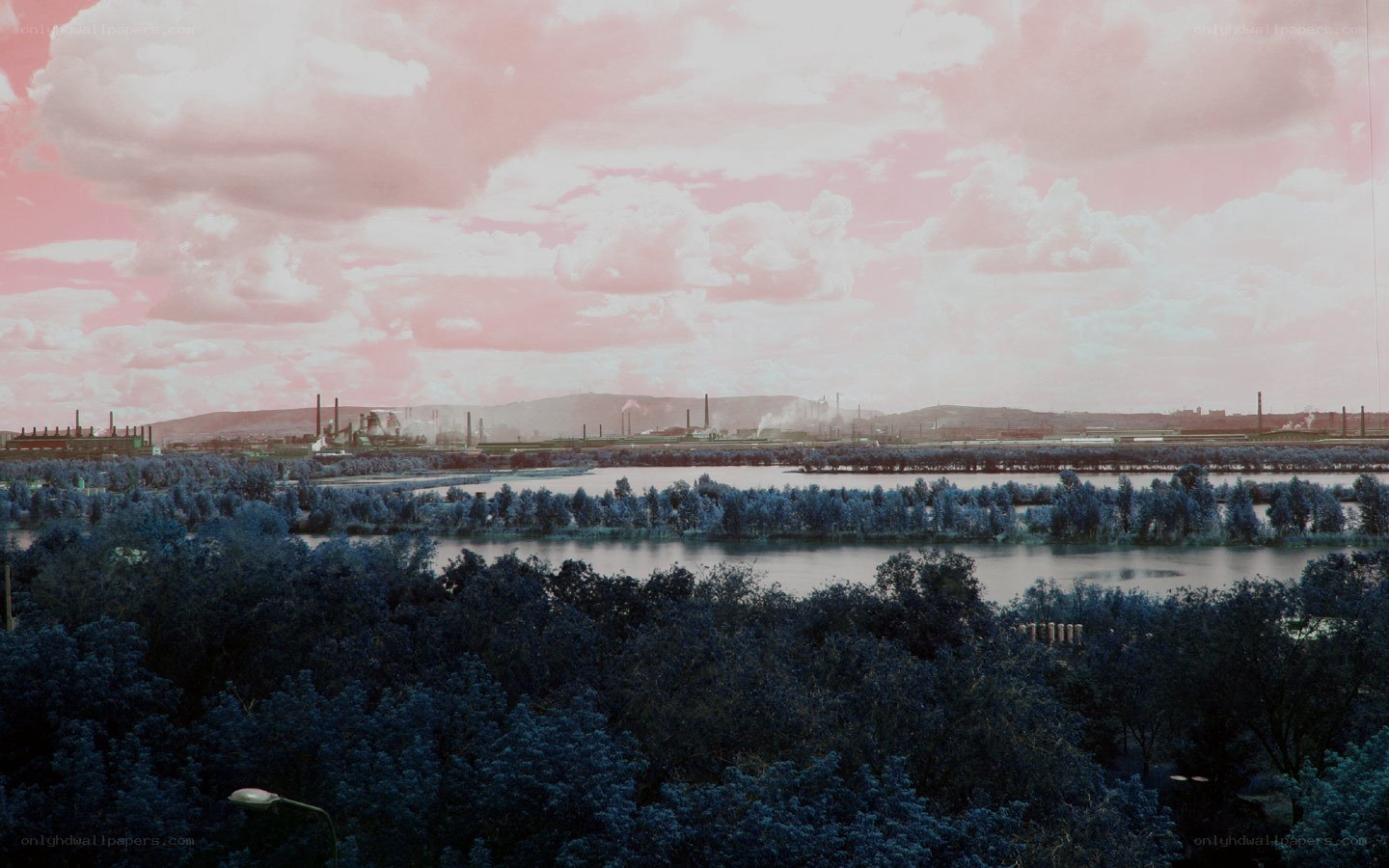Industrial landscape with river